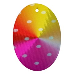 Polka Dots Pattern Colorful Colors Oval Ornament (two Sides) by Simbadda