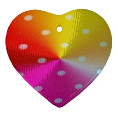 Polka Dots Pattern Colorful Colors Heart Ornament (two Sides) by Simbadda