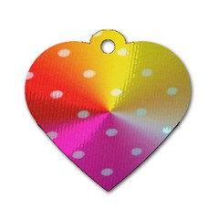 Polka Dots Pattern Colorful Colors Dog Tag Heart (one Side) by Simbadda