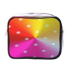 Polka Dots Pattern Colorful Colors Mini Toiletries Bags by Simbadda