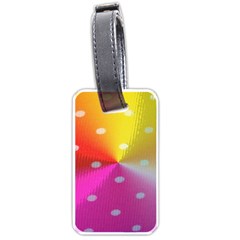 Polka Dots Pattern Colorful Colors Luggage Tags (one Side)  by Simbadda