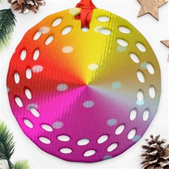 Polka Dots Pattern Colorful Colors Round Filigree Ornament (two Sides) by Simbadda