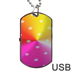 Polka Dots Pattern Colorful Colors Dog Tag Usb Flash (one Side) by Simbadda