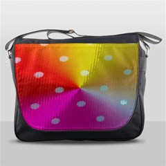 Polka Dots Pattern Colorful Colors Messenger Bags by Simbadda