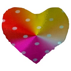 Polka Dots Pattern Colorful Colors Large 19  Premium Heart Shape Cushions by Simbadda