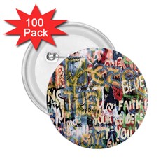 Graffiti Wall Pattern Background 2 25  Buttons (100 Pack)  by Simbadda