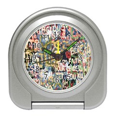 Graffiti Wall Pattern Background Travel Alarm Clocks by Simbadda