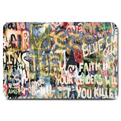 Graffiti Wall Pattern Background Large Doormat  by Simbadda