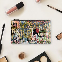 Graffiti Wall Pattern Background Cosmetic Bag (small)  by Simbadda