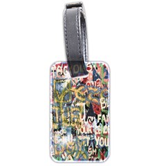 Graffiti Wall Pattern Background Luggage Tags (two Sides) by Simbadda