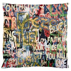 Graffiti Wall Pattern Background Large Cushion Case (one Side) by Simbadda