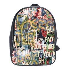 Graffiti Wall Pattern Background School Bags (xl)  by Simbadda