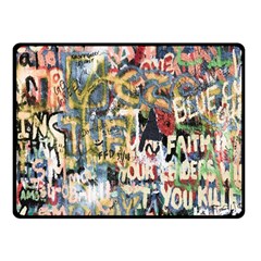 Graffiti Wall Pattern Background Double Sided Fleece Blanket (small)  by Simbadda