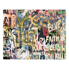 Graffiti Wall Pattern Background Double Sided Flano Blanket (large)  by Simbadda