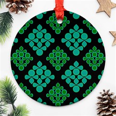 Vintage Paper Kraft Pattern Round Ornament (two Sides) by Simbadda