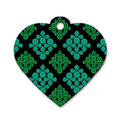 Vintage Paper Kraft Pattern Dog Tag Heart (one Side) by Simbadda