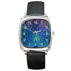 Amazing Peacock Square Metal Watch by Simbadda