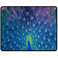 Amazing Peacock Fleece Blanket (medium)  by Simbadda