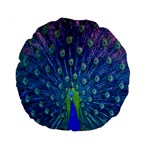 Amazing Peacock Standard 15  Premium Round Cushions Back