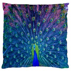 Amazing Peacock Standard Flano Cushion Case (one Side) by Simbadda