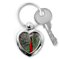 Red Peacock Key Chains (heart)  by Simbadda