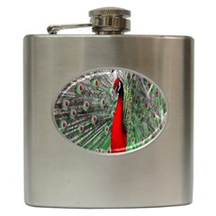 Red Peacock Hip Flask (6 Oz) by Simbadda