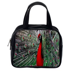 Red Peacock Classic Handbags (one Side) by Simbadda