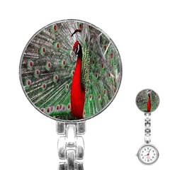 Red Peacock Stainless Steel Nurses Watch by Simbadda