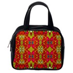 Abstract Background Design With Doodle Hearts Classic Handbags (2 Sides) Back