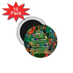 Watercolour Christmas Tree Painting 1 75  Magnets (10 Pack)  by Simbadda