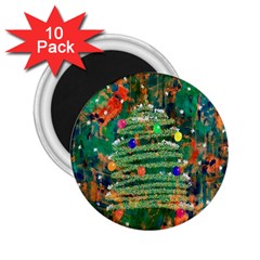 Watercolour Christmas Tree Painting 2 25  Magnets (10 Pack)  by Simbadda