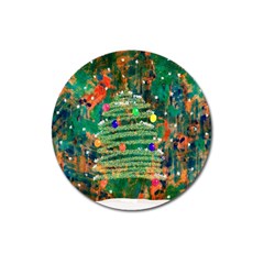 Watercolour Christmas Tree Painting Magnet 3  (round) by Simbadda