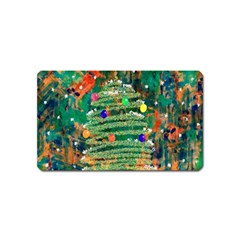 Watercolour Christmas Tree Painting Magnet (name Card) by Simbadda