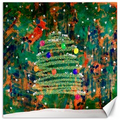 Watercolour Christmas Tree Painting Canvas 12  X 12   by Simbadda