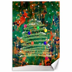 Watercolour Christmas Tree Painting Canvas 12  X 18   by Simbadda