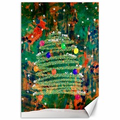 Watercolour Christmas Tree Painting Canvas 24  X 36  by Simbadda