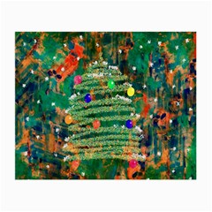 Watercolour Christmas Tree Painting Small Glasses Cloth (2-side) by Simbadda