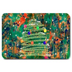 Watercolour Christmas Tree Painting Large Doormat  by Simbadda