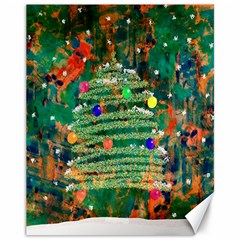 Watercolour Christmas Tree Painting Canvas 11  X 14   by Simbadda