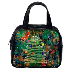 Watercolour Christmas Tree Painting Classic Handbags (one Side) by Simbadda