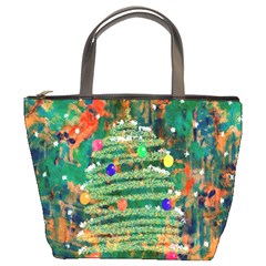 Watercolour Christmas Tree Painting Bucket Bags by Simbadda