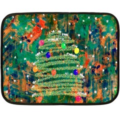 Watercolour Christmas Tree Painting Fleece Blanket (mini) by Simbadda