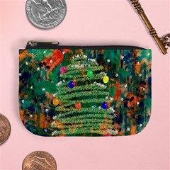 Watercolour Christmas Tree Painting Mini Coin Purses by Simbadda