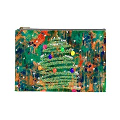 Watercolour Christmas Tree Painting Cosmetic Bag (large) 