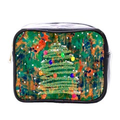 Watercolour Christmas Tree Painting Mini Toiletries Bags by Simbadda