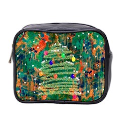 Watercolour Christmas Tree Painting Mini Toiletries Bag 2-side by Simbadda