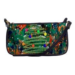 Watercolour Christmas Tree Painting Shoulder Clutch Bags by Simbadda