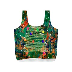 Watercolour Christmas Tree Painting Full Print Recycle Bags (s)  by Simbadda