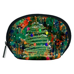 Watercolour Christmas Tree Painting Accessory Pouches (medium)  by Simbadda