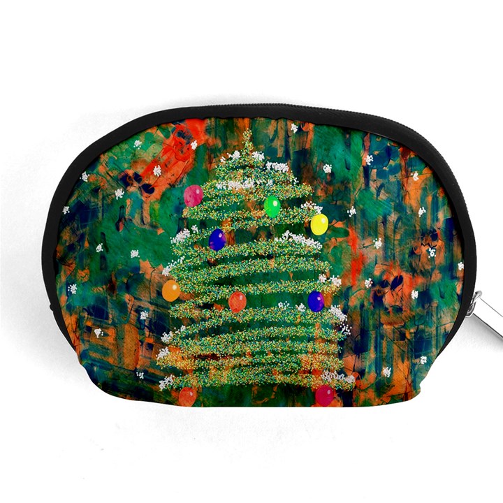 Watercolour Christmas Tree Painting Accessory Pouches (Medium) 